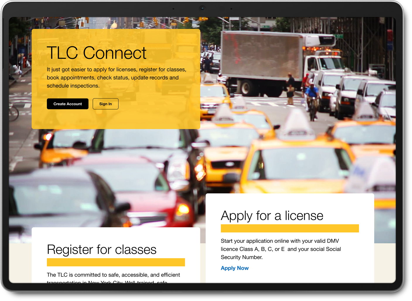 NYC TLC Desktop and Tablet